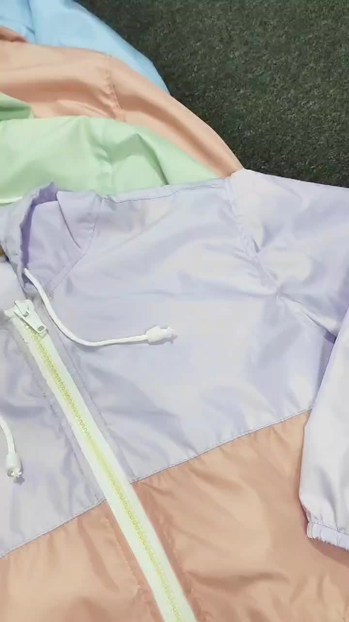 ZECB Jaket Outdoor Anak Parasut Semi Waterproof Multicolor Hoodie - Fashion Stylish untuk Semua Usia