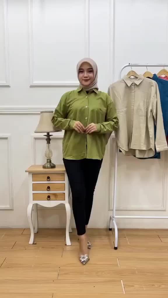 Olivia Shirt - Kemeja Wanita Linen Oversize - Kemeja Basic Wanita Ld 120 viral blouse korean style Polos Baju Atasan outfit
