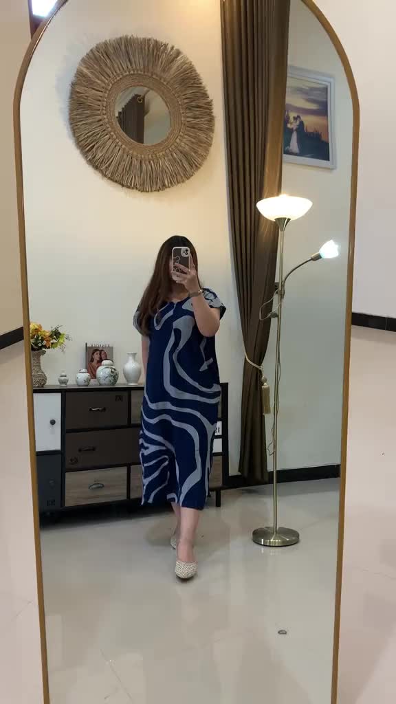 Daster Rayon ice blue series busui resleting