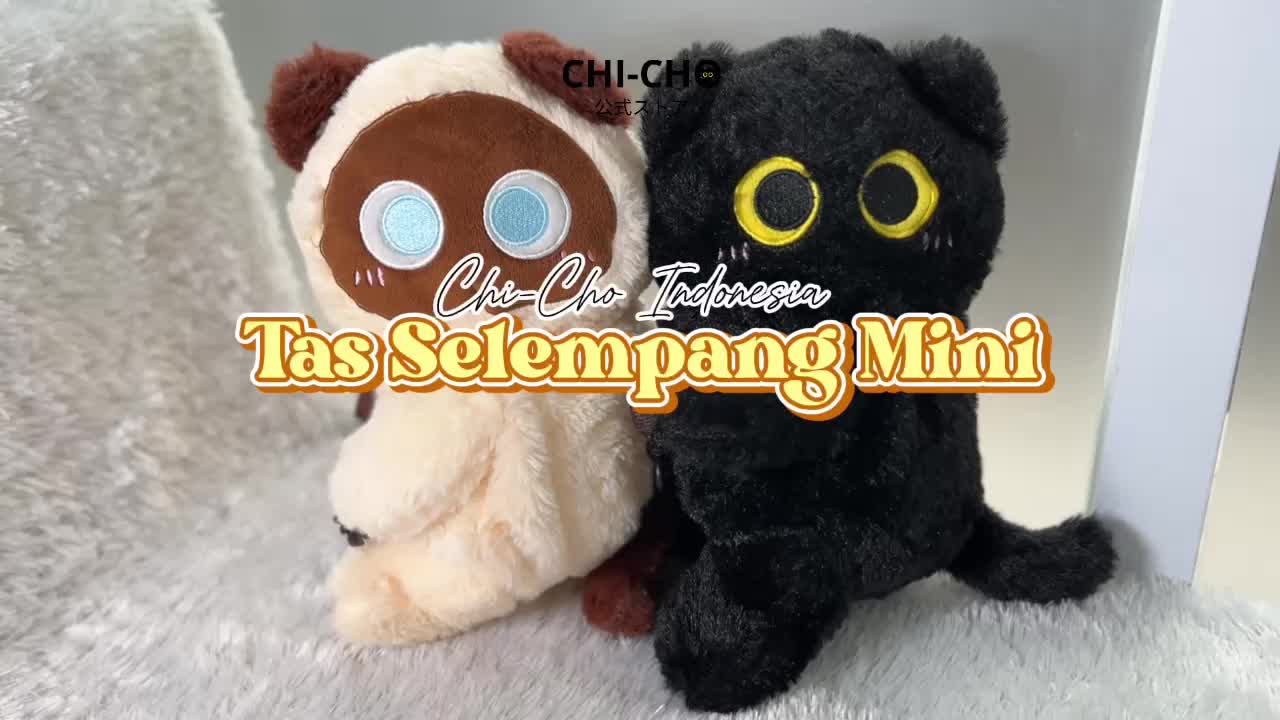 CHI-CHO Tas Boneka Kucing Selempang Mini Lucu Tas Sekolah Bermain Kasual Karakter Anak dan Dewasa