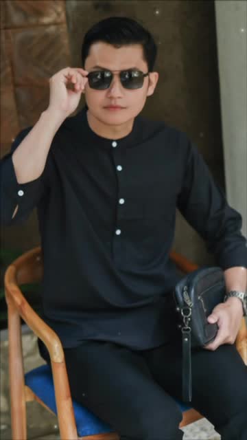 BINS Baju Koko Dan Atasa Pria Dewasa Lengan 3/4 Bahan Katun Premium Original Nyaman Terlaris Kerah Muslim Panjang Tangan Baju Koko Kemeja Pendek Ukuran 5XL Lebar Dada 58cm Panjang 70cm Cocok Untuk 95-100kg