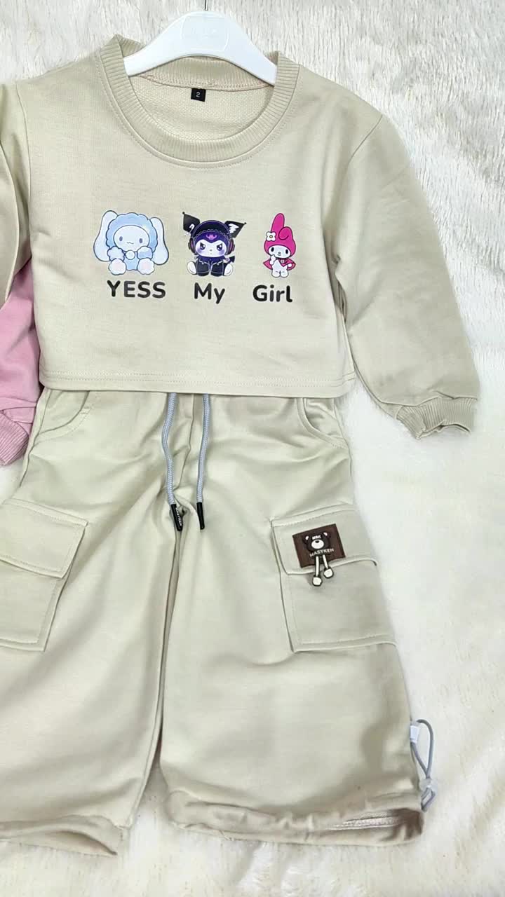 Masyken Crop Top - Setelan Sweater Anak Perempuan - Usia 1-6 Tahun