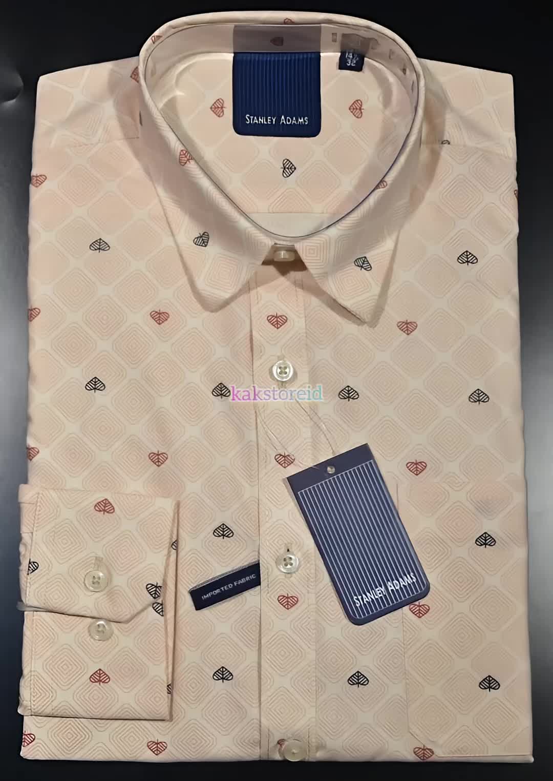 Kemeja Pria Formal STANLEY ADAMS Lengan Panjang Cream Reguler SAR 214