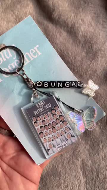 Keychain Custom Gantungan Kunci Aesthetic Ganci Akrilik Custom Manik Nama