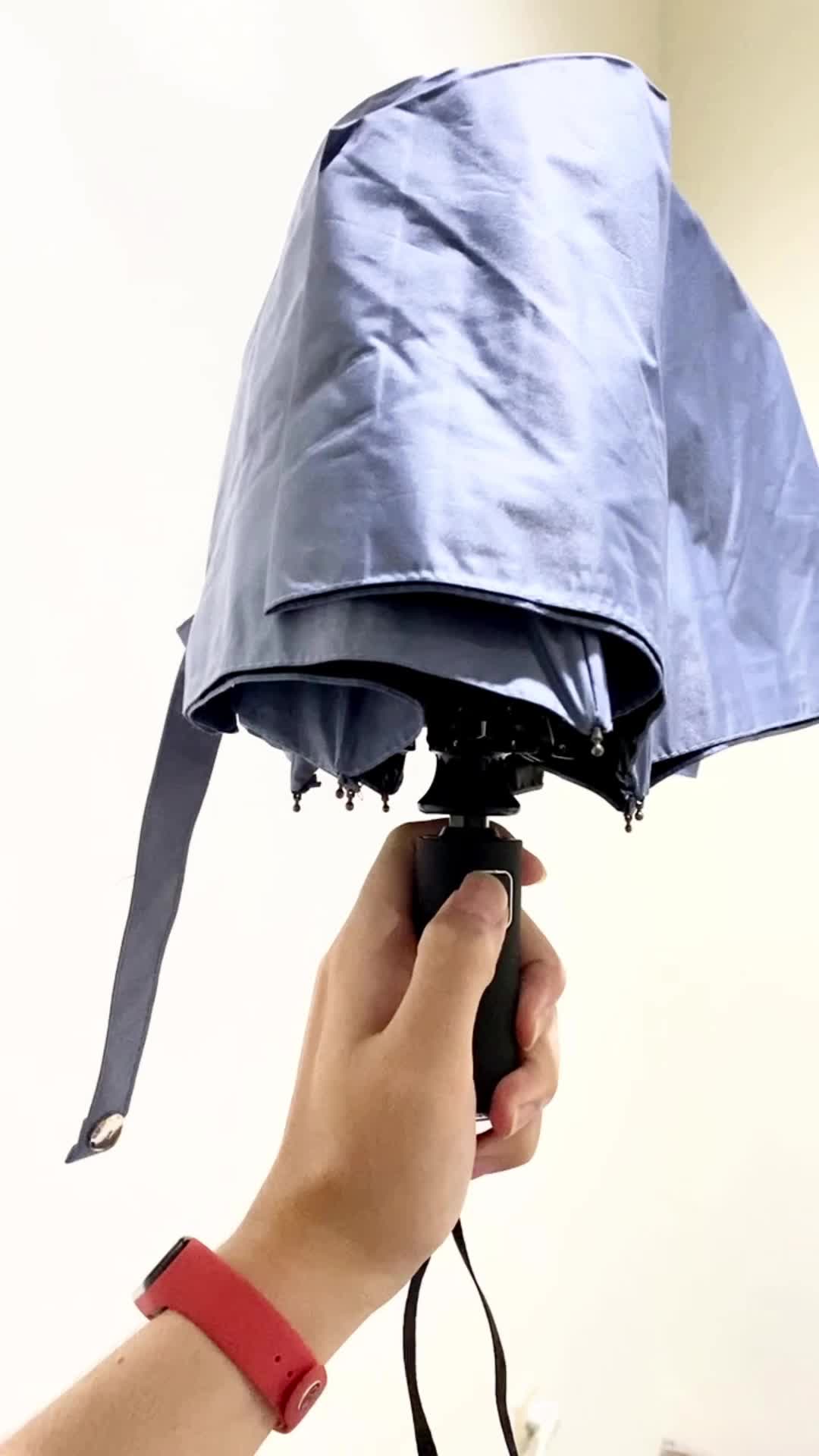 UNIGOOD - Payung Lipat Otomatis Buka Tutup Anti UV Dengan Senter LED + Sarung