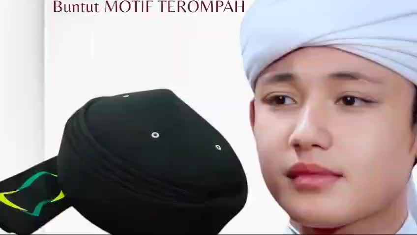 PECI SONGKOIK IMAMAH PERMANEN ANAK SAMPAI DEWASA SORBAN PERMANEN 3 METER 4 LIPATAN POLOS Abu Hitam