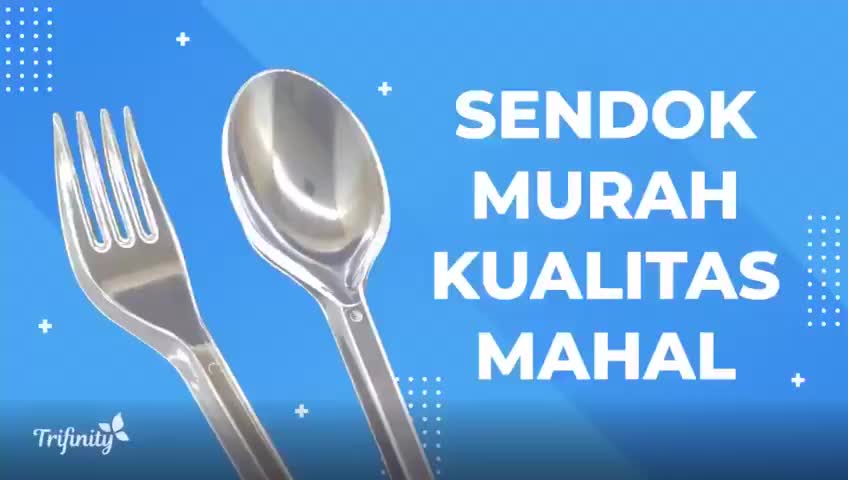 Sendok Makan Plastik Kuat Tebal 3.2gr Panjang Bening / Hitam / Putih Trifinity Pack JSP