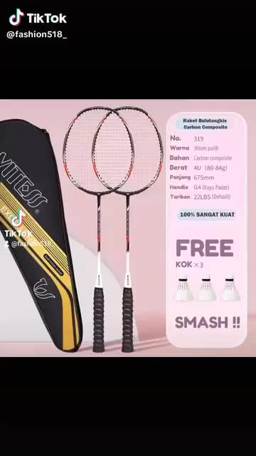 G-SPEEDS ￼RAKET BADMINTON/ RAKET BULU TANGKIS ISI 2 FREE BAG/KOK BULUTANGKIS/SHUTTLECOCK/KOK BADMINTON PREMIUM