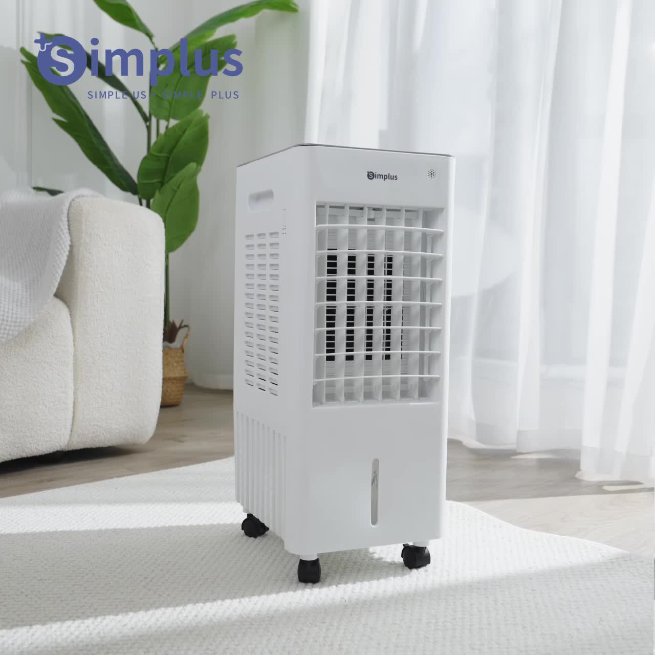 【SUPER PROMO】Simplus Air Cooler Kipas Angin Pendingin Kipas AC Rumahan Tangki 10L Jangkauan Udara Luas Kipas Angin AC Dengan Kontrol Manual LFSH004