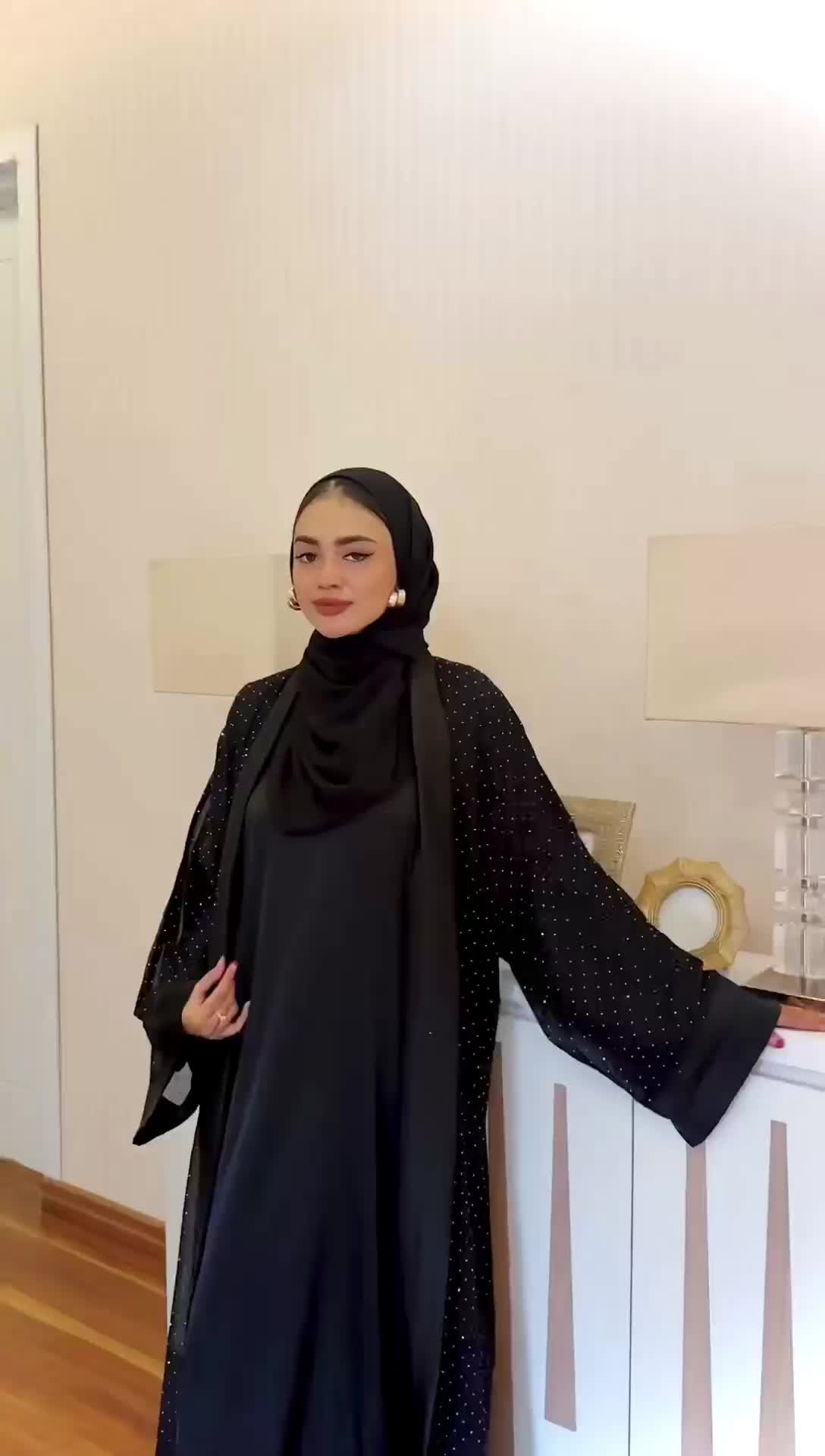 abaya outer swarski Muslim Gamis