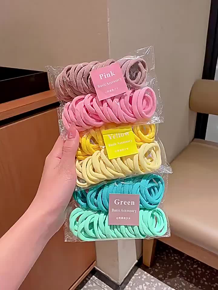 HIGH SELECT 50 Pcs 1 Set Warna-warni Elastisitas Tinggi Tahan Lama Ikat Rambut Lucu Tidak Merusak Rambut Karet Scrunchies