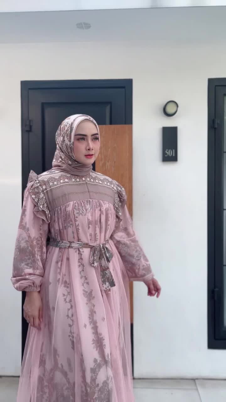 ILYA Fs - ASQA 3 Gamis Ceruty Set Hijab Gamis Mewah Gamis Lebaran Terbaru 2025 High Kerudung