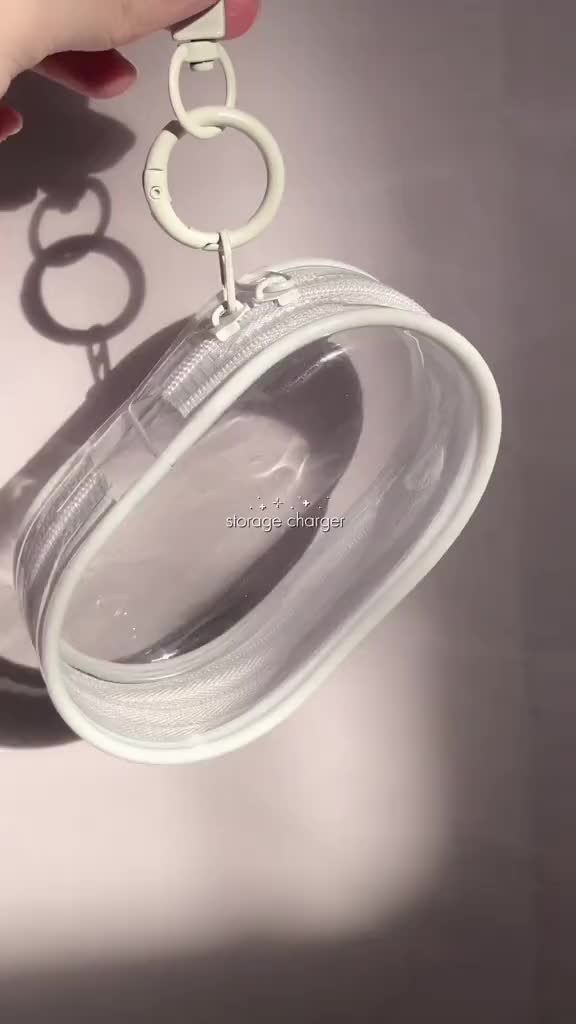 INS Kotak Penyimpanan Kabel Data Bening, Penutup Pelindung Kabel Portabel, Tas Penyimpanan Headset Perjalanan Luar Ruangan，Charging Cable Case Storage Bag