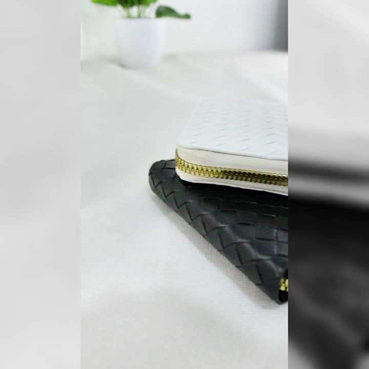 Dompet Mini Wanita Motif Anyam Polos Dompet Mini Fashion Simple New Collection BY001 Hitam
