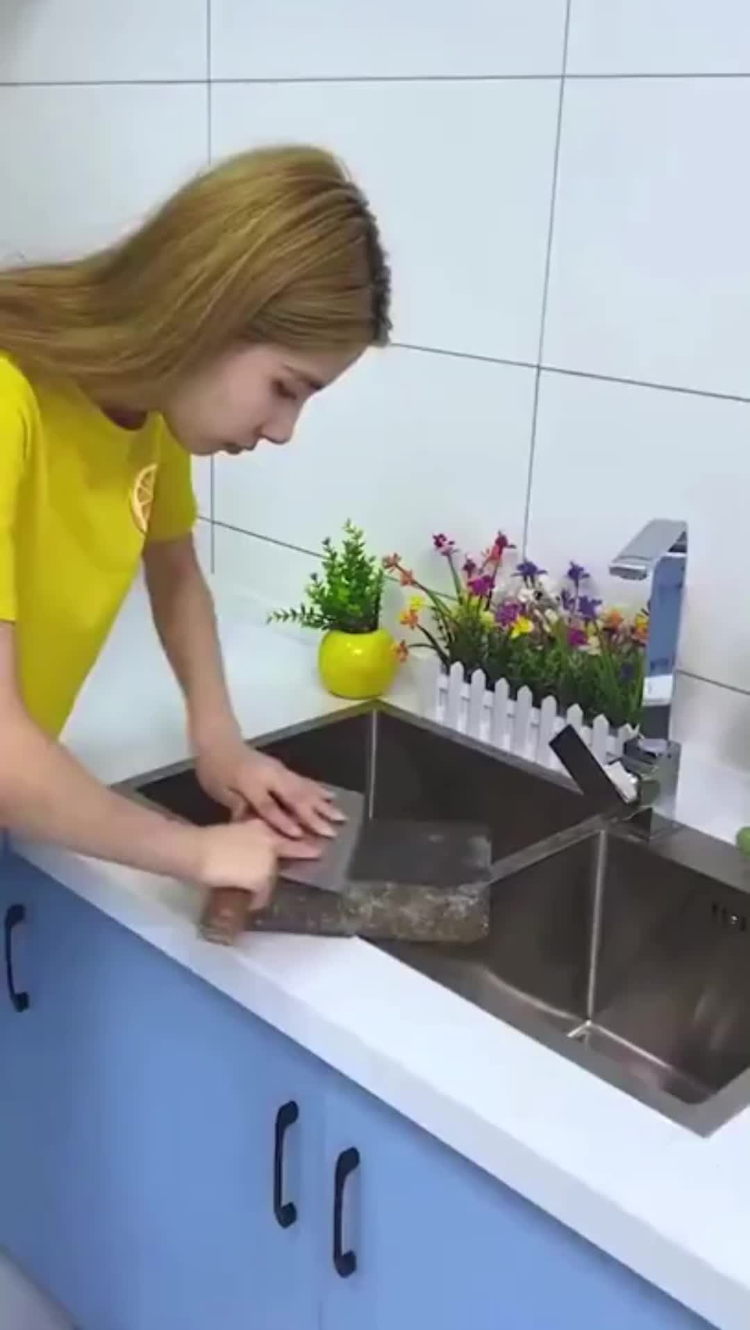 Pengasah Pisau Serbaguna Dua Sisi Mini Dengan Mangkuk Isap/Gunting Alat Pengasah Pisau Dapur
