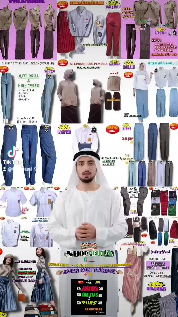 ameL Celana Kargo Merah SD Seragam Panjang Gembol Pinggang Karet Drill Siswa Siswi Sekolah Fashion