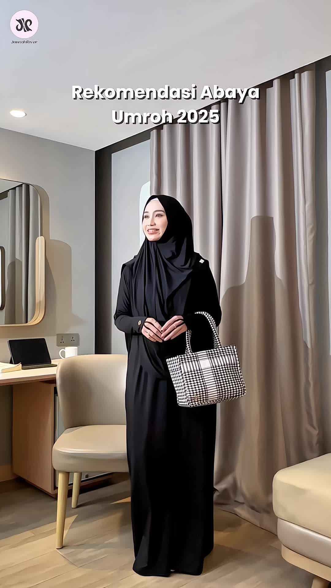 Jannah River - Andrea Abaya Set Khimar Dagu Malay Tangan Manset Gamis Syar'i Semi Batwing Bahan Jersey Korea Busui Wudhu Friendly Gamis Setelan Umroh Wanita