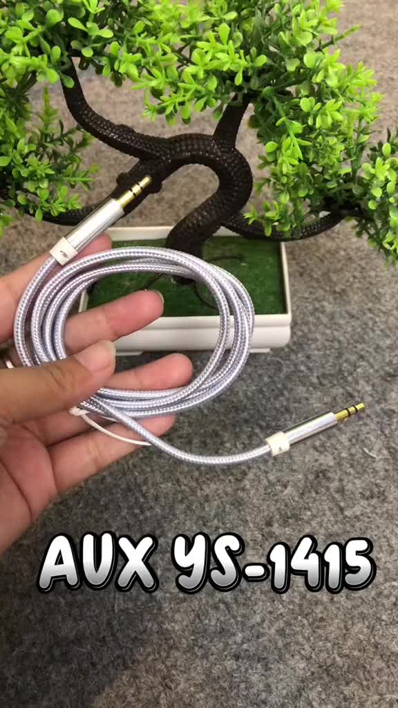 YESPLUS Kabel Audio  YS-1414 3.5mm Aux ke Aux Kabel Serat Nylon Accessories Komputer