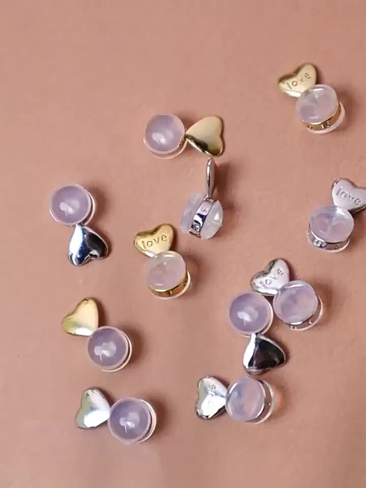 10 Pcs Hati Suka Anting -Anting Ajaib Bisa Disesuaikan Hati Cinta Anting -Anting Punggung