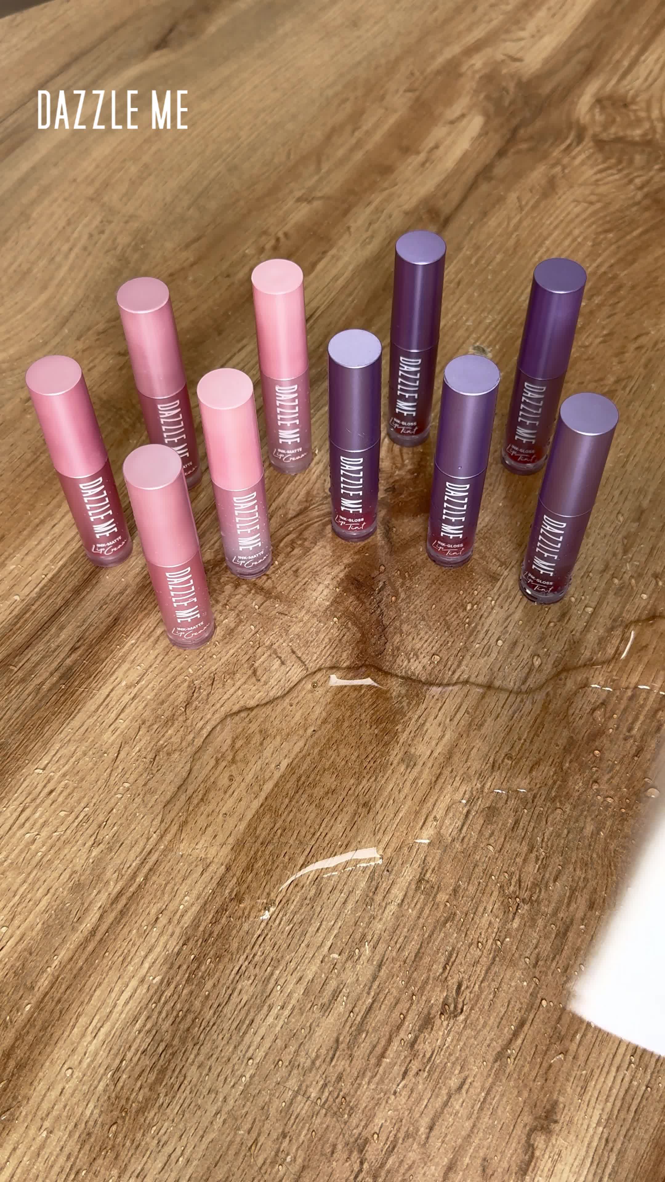 [BUY 1 GET 1 - LIMITED OFFER] DAZZLE ME Ink-Matte Ink-Gloss Lip Cream Lip Tint Ombre Collection Lip Cream Pigmented One Swipe Coverage Lip Cream dengan hasil akhir Matte Finish & Tahan 12 Jam