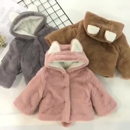 Jaket Hangat Anak dengan Motif Rubah untuk Usia 0-5 Tahun Kancing Merah Ungu Perempuan Lengan