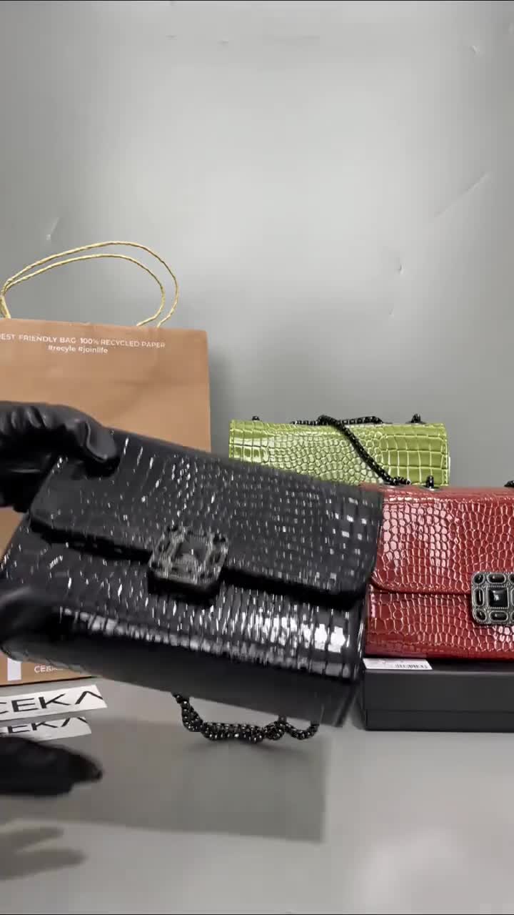 CEKA Tas Selempang Wanita Bag Wanita Cewek Croco Mini Tali Rantai Pesta Kondangan Terbaru Sling Bag - Emelia Bag