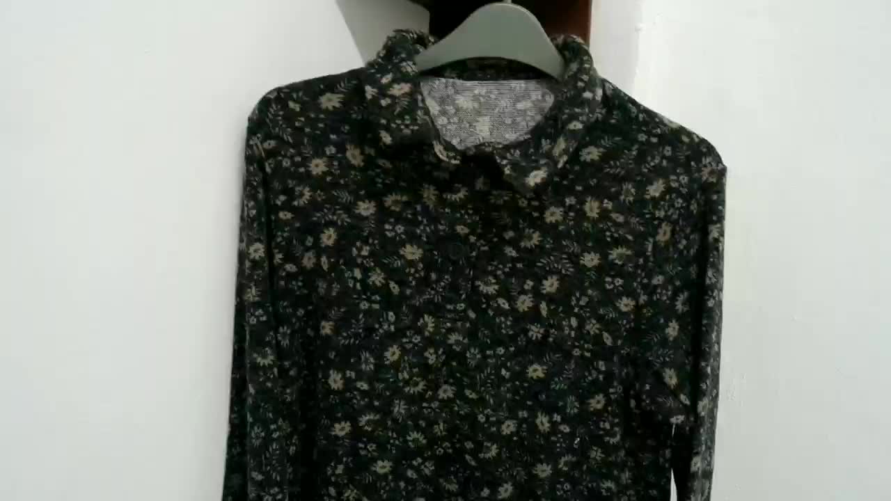 Buy 1 Get 2 Baju Rajut Wanita Motif Bunga Kancing Lengan Panjang Knitwear kemeja blouse jumbo kemeja salur