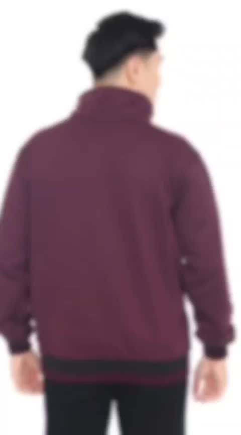 Jaket Resleting Kerah Polos Premium / Sweater Polos Zipper Krah Baseball  Pria Wanita Distro Fleece Lembut Panjang