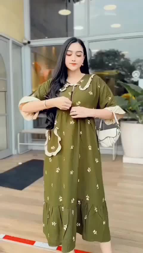 Daster Lylia Rayon Ori Premium /  Dress Kerah Resleting Depan Busui Friendly Nyaman