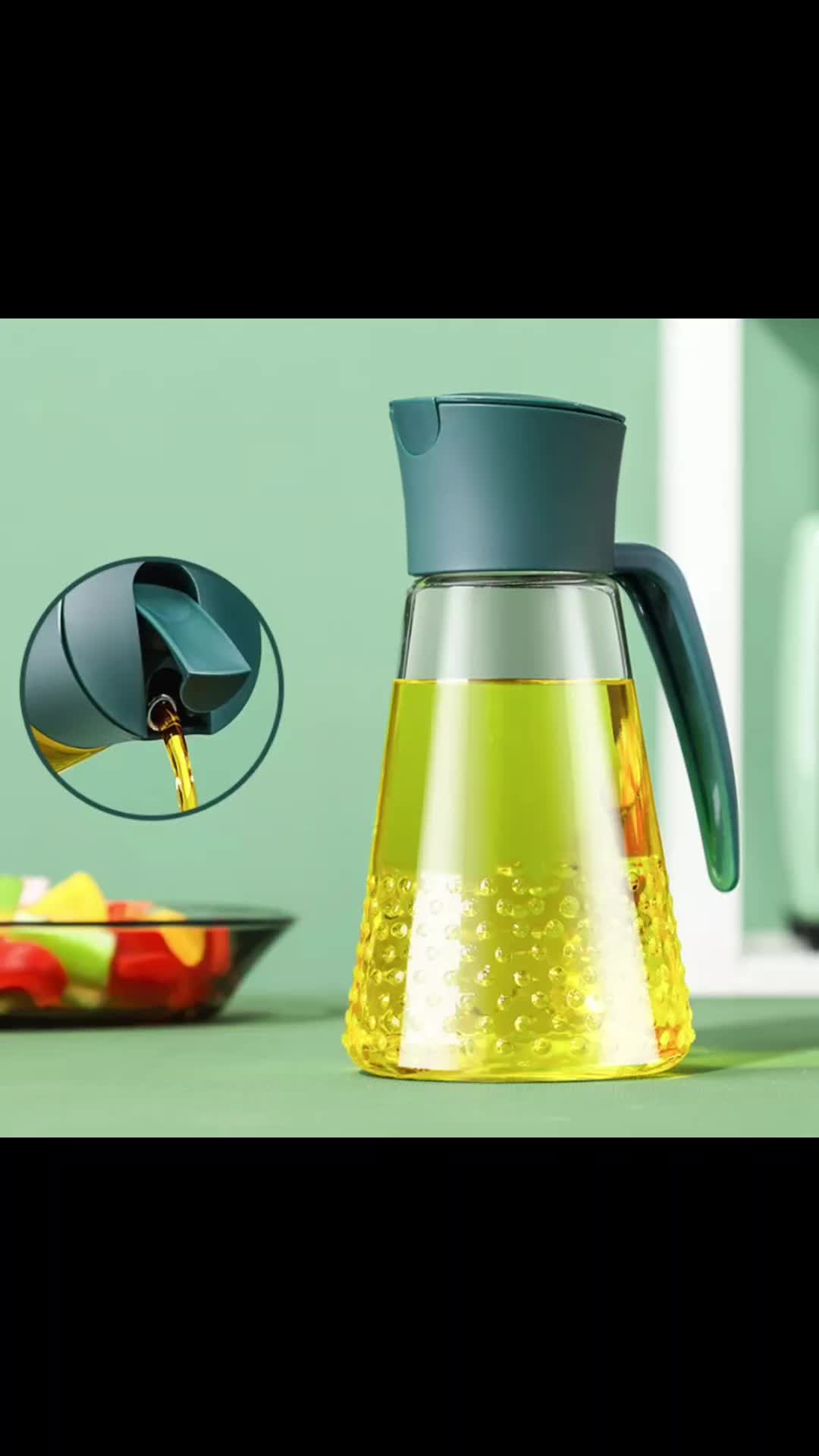 COD New Botol Minyak Anti Tumpah Auto Tutup  Cuka Kecap 630ml Oil