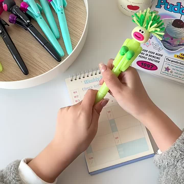 Pena Boxing Lucu - Pena Unik Anti Stress untuk Anak SD, Desain Imut & Warna Cerah, Hadiah Kreatif & Koleksi (Pena Tinju) Stationery bead ballpen