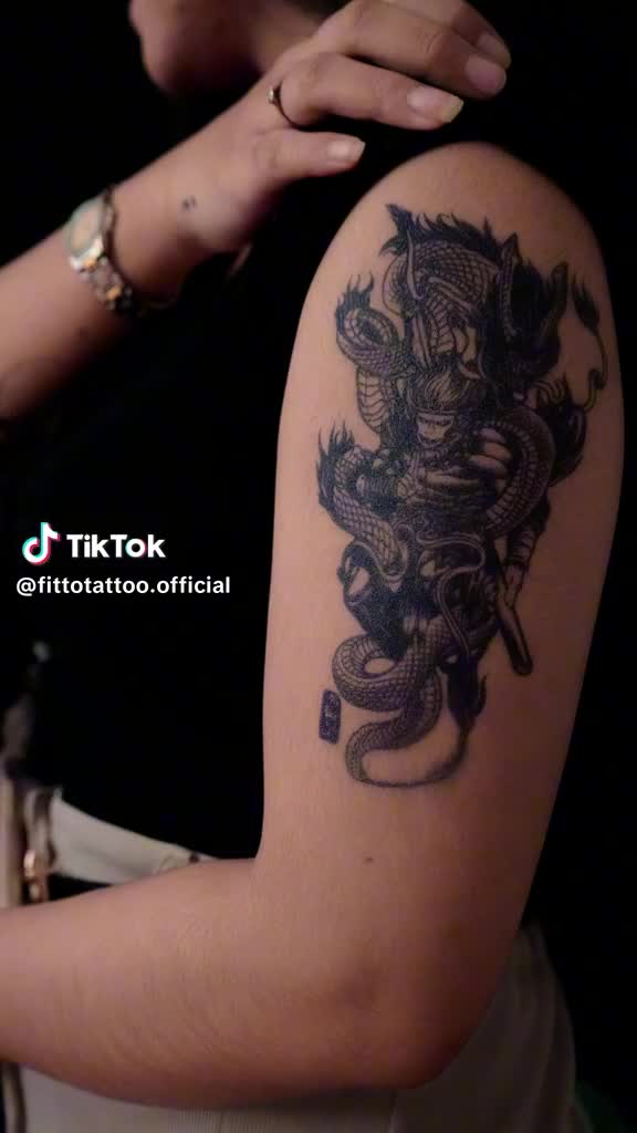 FITTO TATTOO FZ-WUKONG - Tato Temporar Semi Permanen 11x18 cm, Tahan Air & Sabun, Kualitas Premium, Tinta Herbal Chromogenic Ink, Hasil Maksimal 24 Jam