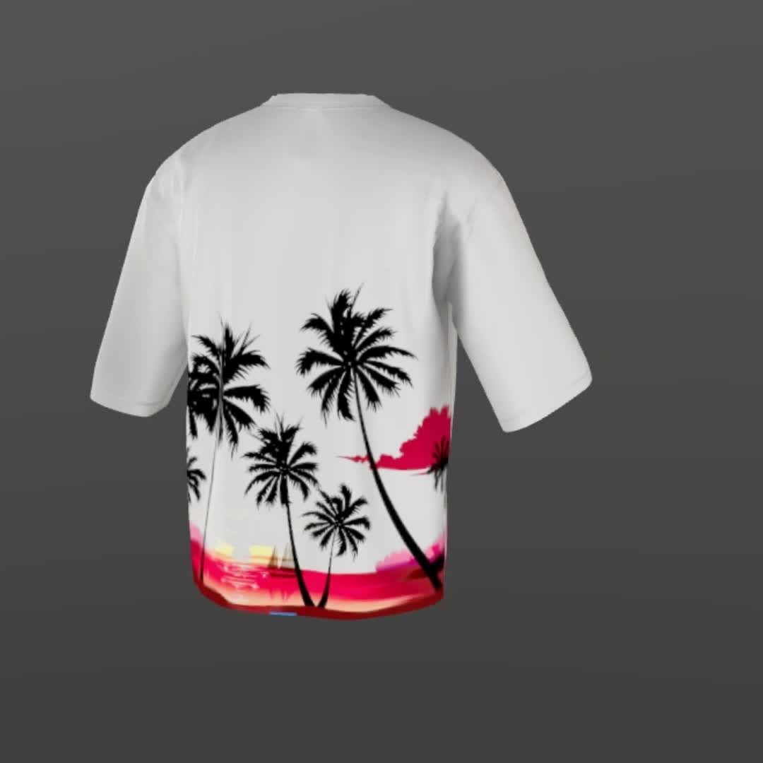 Baju Kaos Distro Printing Pria dan Wanita Oversize Lengan Pendek Motif Kelapa Pantai Katun 30s Premium Tebal dan Nyaman Santai Atasan Oblong Polos Cowok Dewasa Panjang