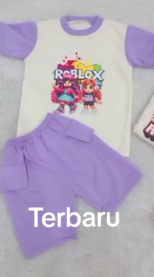 Setelan Anak Terbaru Roblok Unisex Usia 2-6 Tahun Fashion setelan resmi & setelan