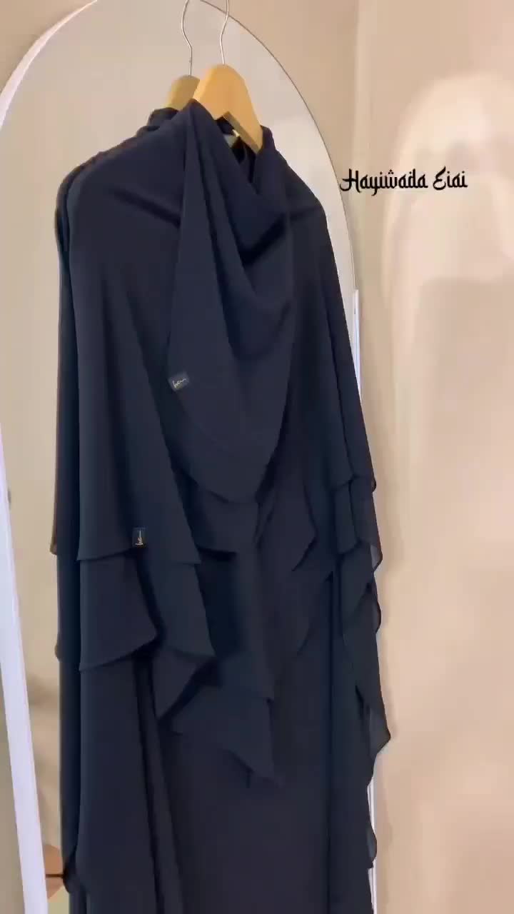 Khimar Nameera\Cadar 3 layer\jilbab hijab polos Non ped\Khimar syar'i simple\bahan ceruty armany\FREE GIFT termurah berkualitas by Hayiwadaeiai Kerudung Syari