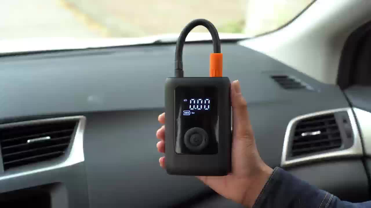 Pompa Ban Elektrik Portable, Mini Pompa Ban & Kompresor Angin, Isi Cepat, Powerbank, Hemat Waktu & Energi, Desain Kekinian, 8000mAh, Bisa COD, Portable Car Air Pump Tire Inflator