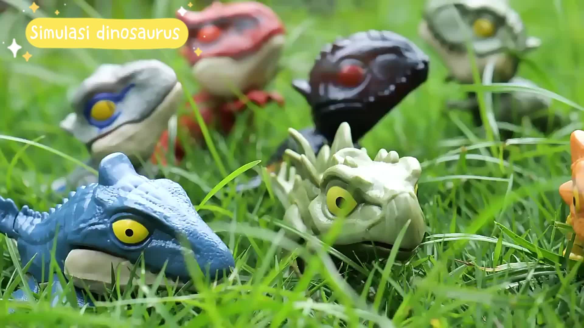 Bevavar mainan dinosaurus anak figure dinosaurus Gigit Jari Dino Plastik