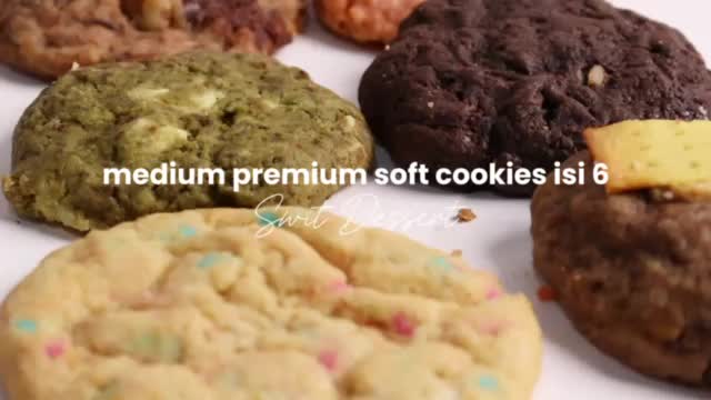 Swit Dessert Soft Cookies Medium Premium Isi 6 - Jajanan Biskuit Kering Makanan Manis Kekinian, Coklat Lumer Lezat