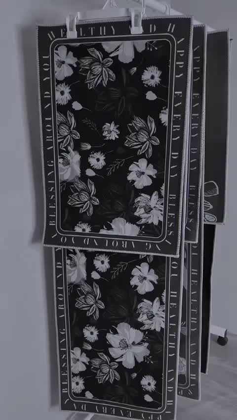 HL0627 Keset Kaki Dapur 2 in 1 Poliyester Motif Keset Kaki Anti Slip Keset Kaki RuangTamu