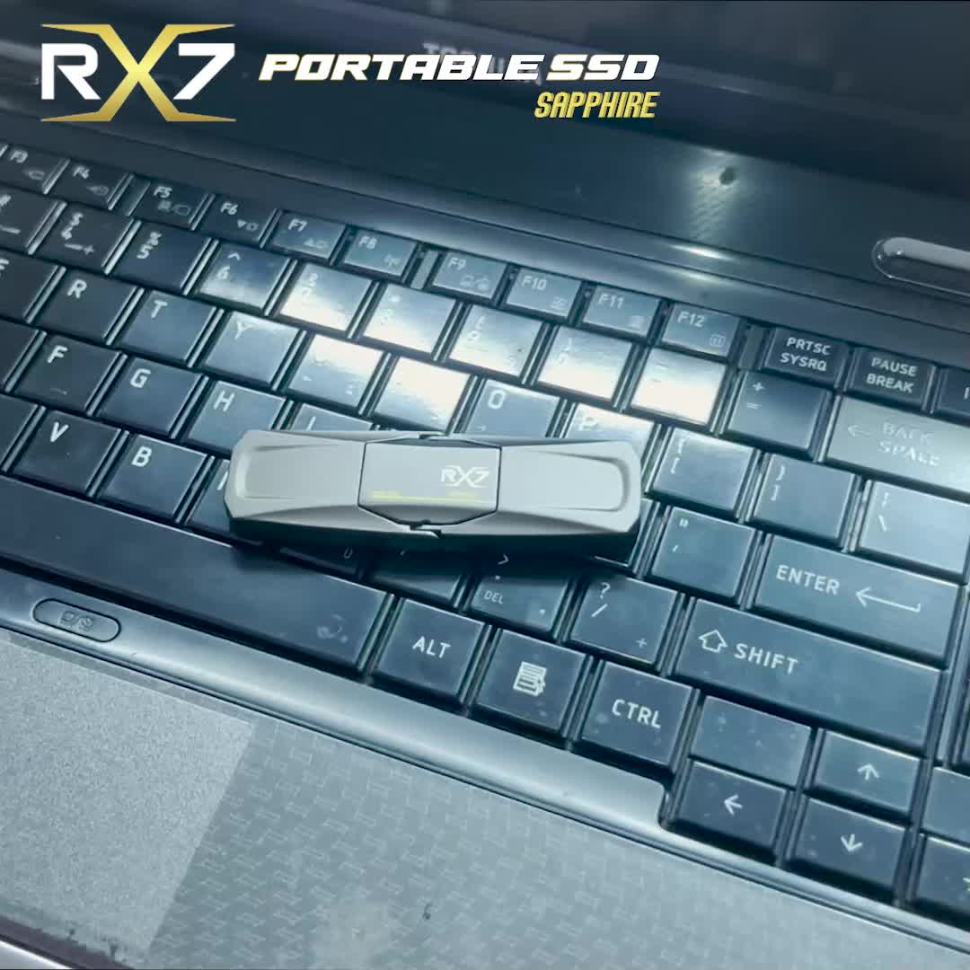 SSD RX7 SAPPHIRE PORTABLE 512GB / HDD EXTERNAL TYPE C SAPPHIRE 512GB