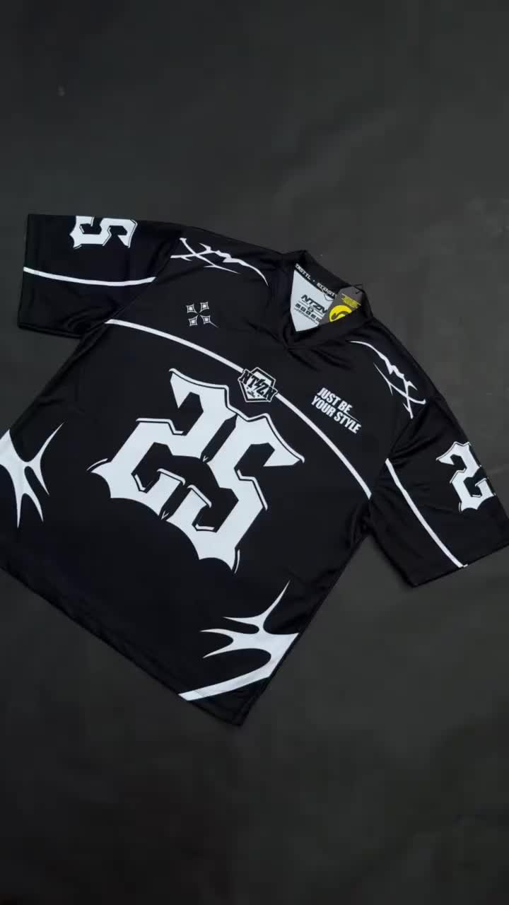 (Gratis Stiker) NTZN Jersey Oversize Boxy Vintage Y2K Black NTZN009 Pria/Wanita Sport (uniseks)