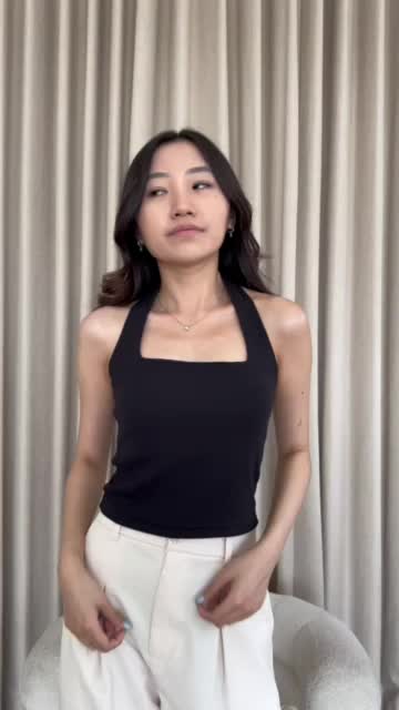 Rora - Sui Top | Halter Top | Crop Top | Atasan Rib Basic Tank Kamisol Melar Wanita
