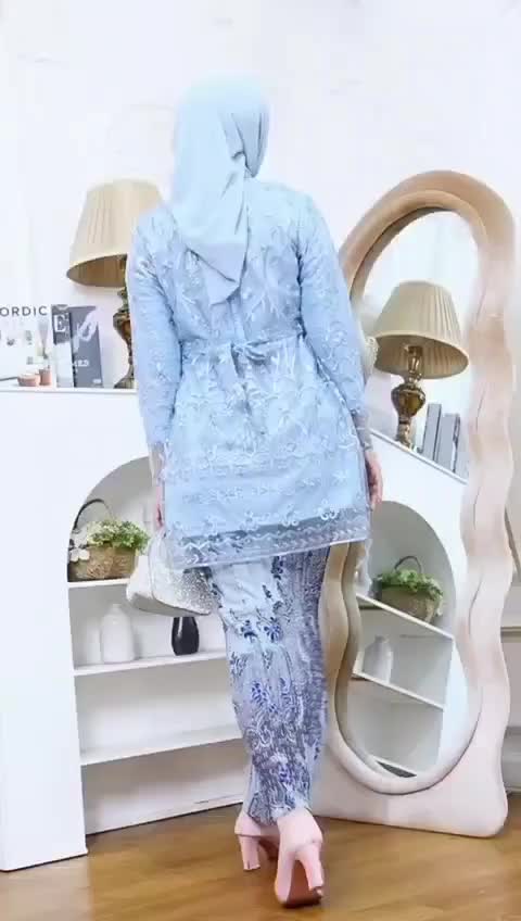 Kebaya Tunik Matt Tulle Mutiara Dengan Full Furing & Payet/Cocok Untuk Acara Wisuda/Pesta/Pernikahan/Tunangan/Kebaya Remaja/Wanita Kondangan Atasan Dewasa Mewah Brokat Setelan Baju Panjang Cantik