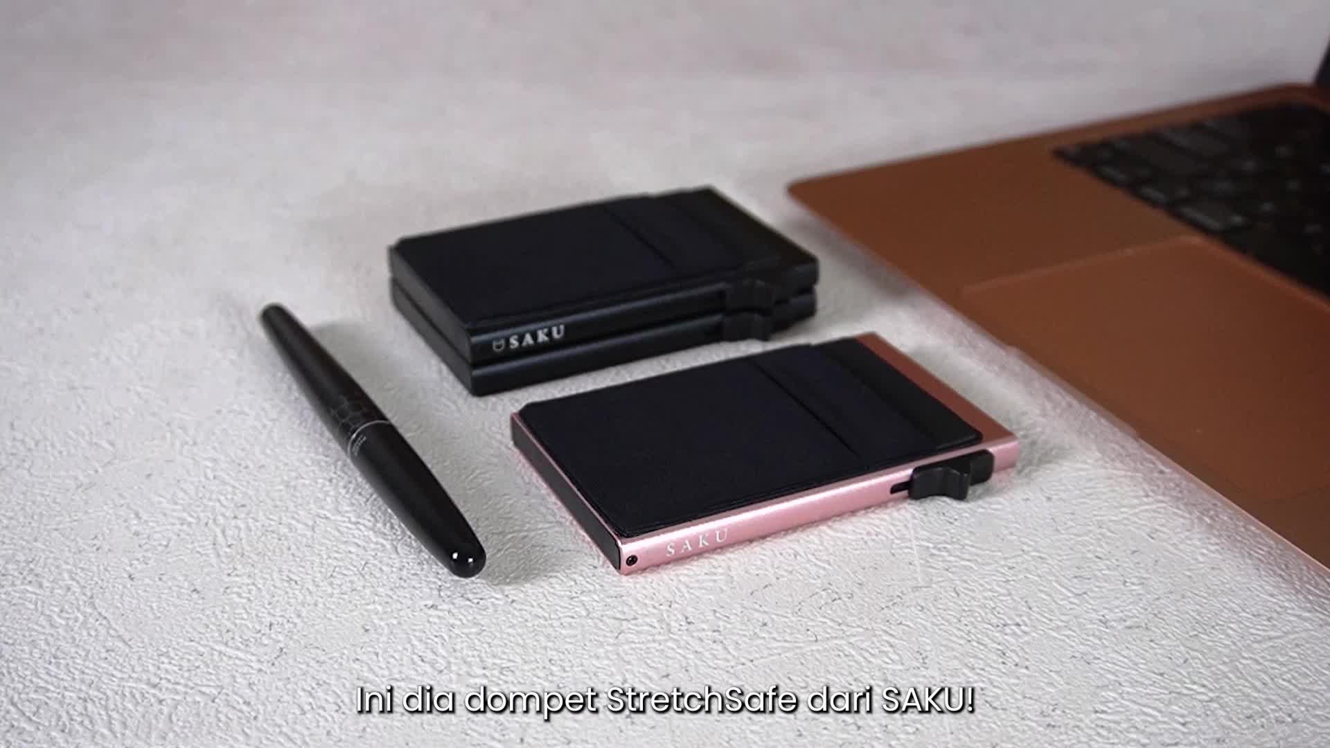 SAKU StretchSafe Dompet Kartu Anti RFID Lycra Pria Wanita Smart Wallet Card Holder Minimalis Dompet Cowok Uang