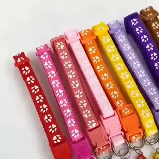 Kalung Kucing Lonceng Hewan Peliharaan Tali Leher Anjing Kecil Pat Lonceng Motif Murah Promo