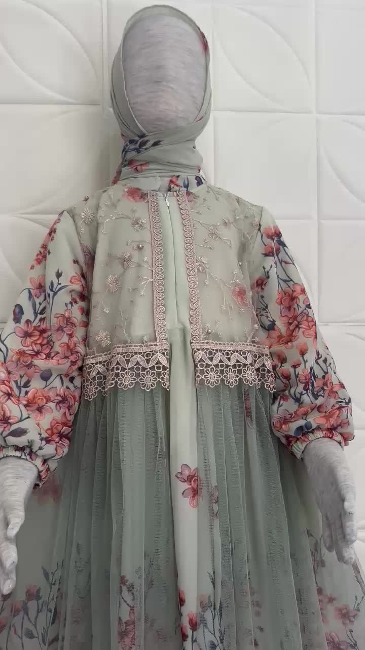 GAMIS KHAIRA BABYDOLL MIX ROMPI RENDA ANAK PEREMPUAN USIA 3 - 10 TAHUN / BAJU GAMIS RAYA ANAK MOTIF BUNGA - PAKAIAN LEBARAN ANAK FULL PURING FREE HIJAB