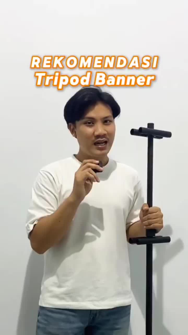 Tripod Banner 2 Sisi | Standing Banner Display Promosi Portabel | Alat Promosi Toko Event Booth