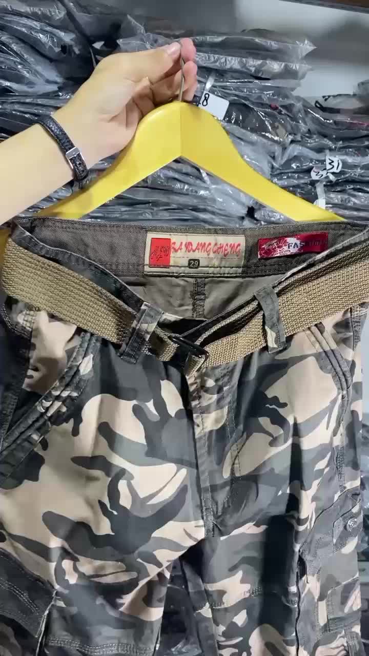 TURUN HARGA BWC  //CELANA CARGO PENDEK LORENG//CELANA KANVAS TERMURAH//SIZE 28-38 //free sabuk