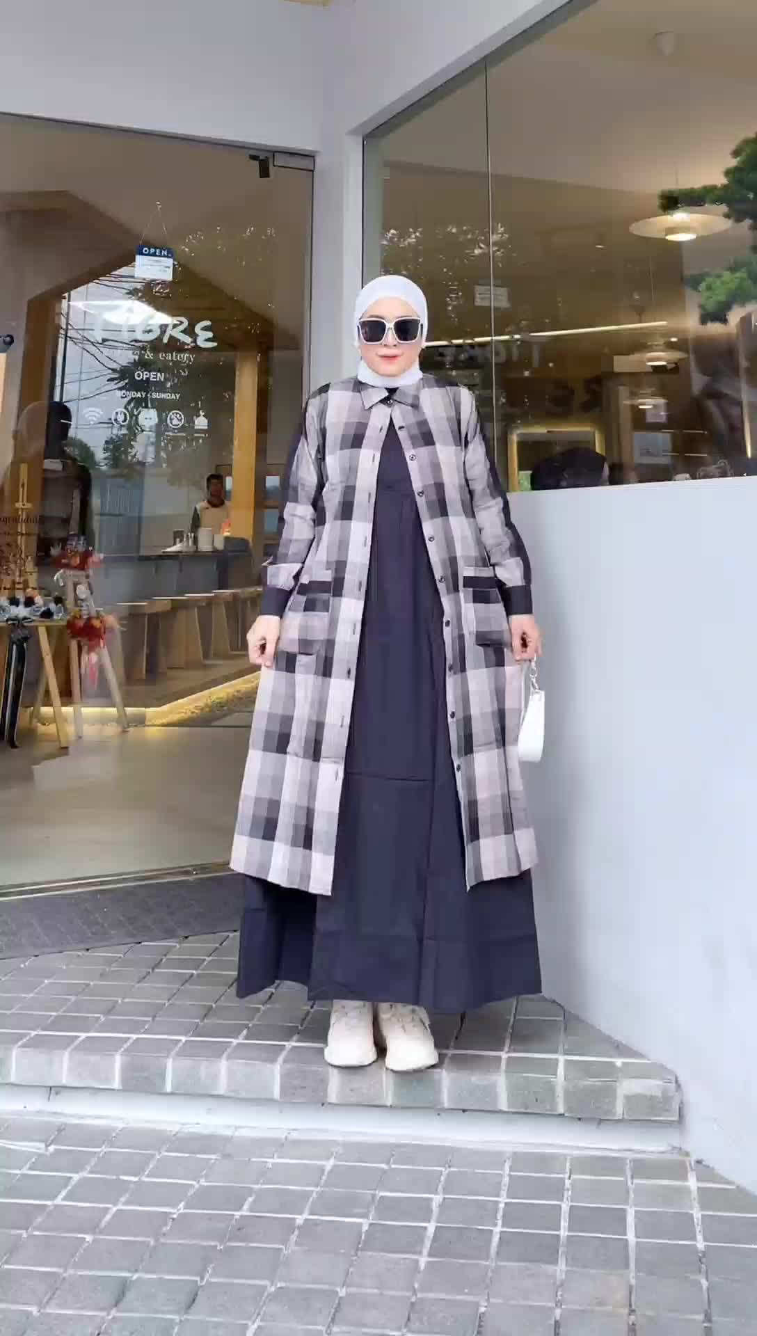 Indah Fashion - Set Auter ( Fauzana ) Maxi Dress katun Premium Wanita Set Outer Wanita Model Kekinian  Set Outer Kondangan Terbaru Mewah setelan  gamis Muslim Nyaman Dress Panjang