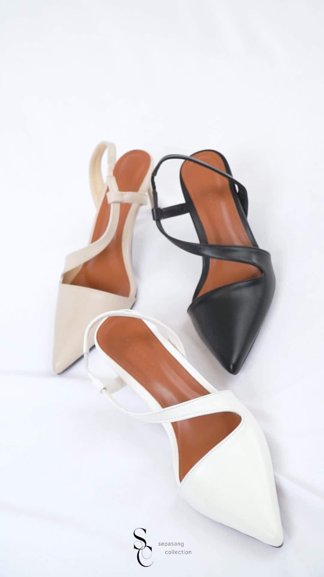 SEPASANG COLLECTION Clarice Mules Wanita 7 Cm Shoes Sendal sandal  hak lancip
